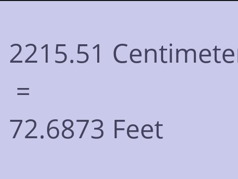 2215.51 CM TO FEET