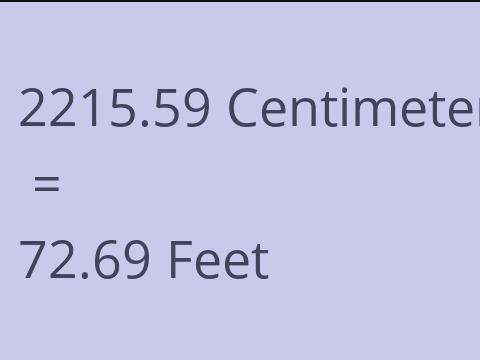 2215.59 CM TO FEET
