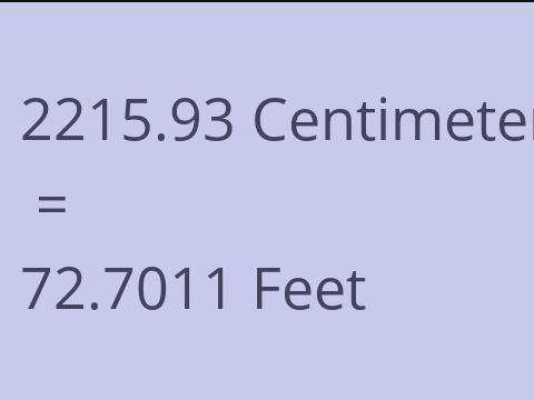 2215.93 CM TO FEET