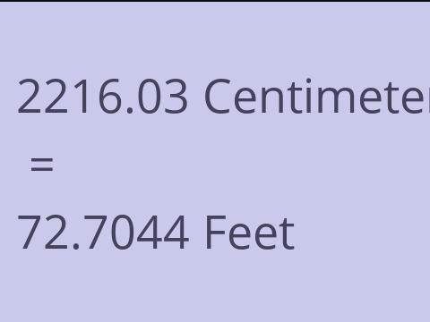 2216.03 CM TO FEET