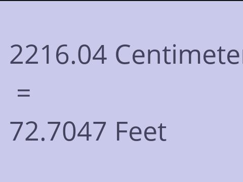 2216.04 CM TO FEET