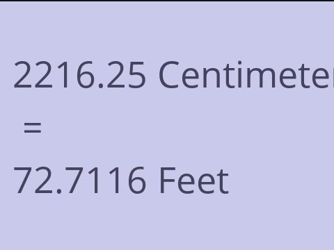 2216.25 CM TO FEET