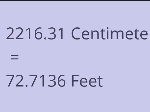 2216.31 CM TO FEET