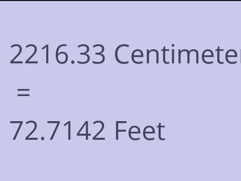2216.33 CM TO FEET