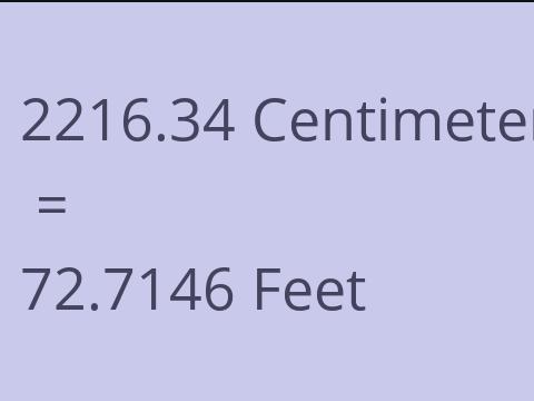 2216.34 CM TO FEET