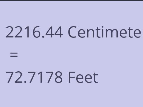2216.44 CM TO FEET