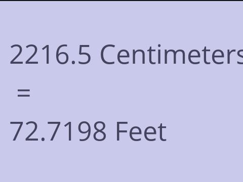 2216.5 CM TO FEET