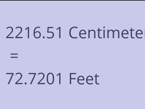 2216.51 CM TO FEET