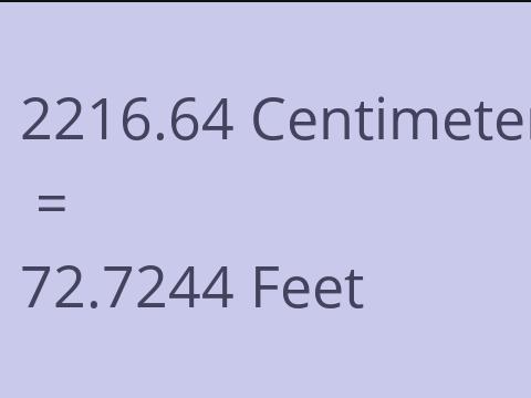 2216.64 CM TO FEET