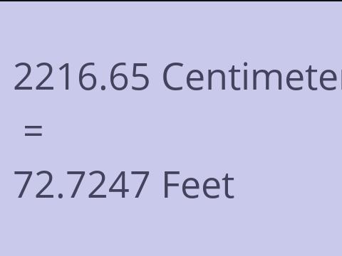 2216.65 CM TO FEET