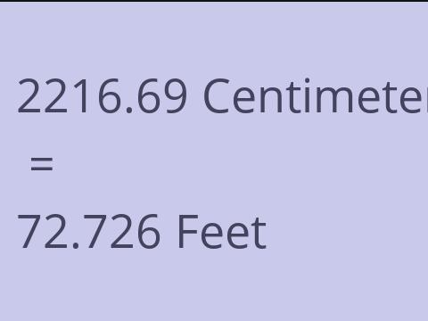 2216.69 CM TO FEET