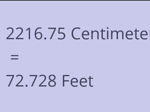 2216.75 CM TO FEET