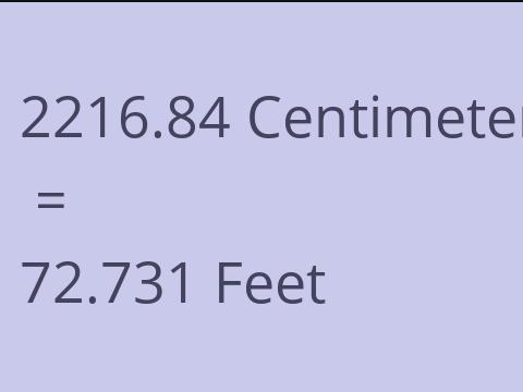 2216.84 CM TO FEET
