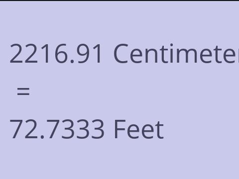 2216.91 CM TO FEET