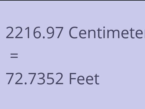 2216.97 CM TO FEET