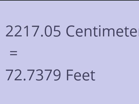 2217.05 CM TO FEET