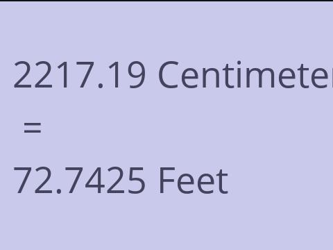 2217.19 CM TO FEET