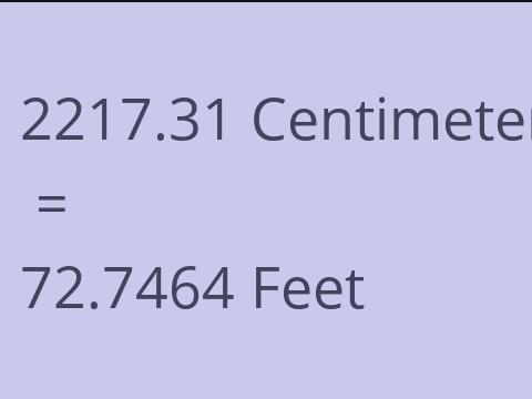 2217.31 CM TO FEET