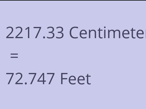 2217.33 CM TO FEET