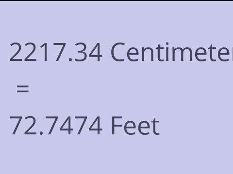 2217.34 CM TO FEET