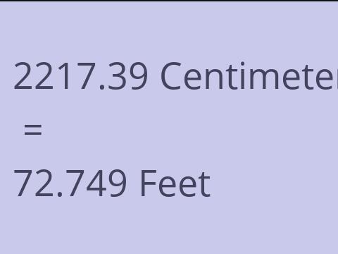 2217.39 CM TO FEET