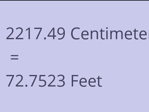 2217.49 CM TO FEET