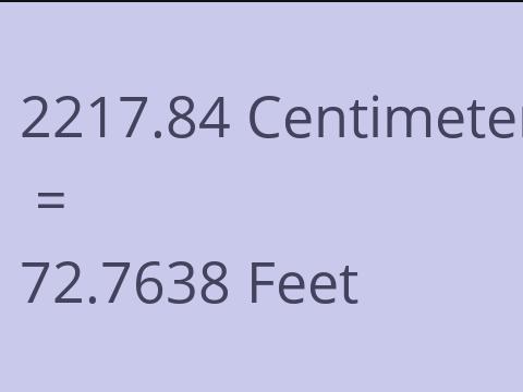 2217.84 CM TO FEET