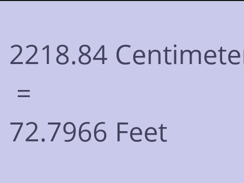 2218.84 CM TO FEET