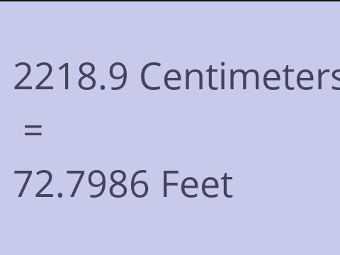 2218.9 CM TO FEET