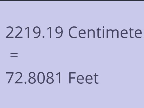 2219.19 CM TO FEET