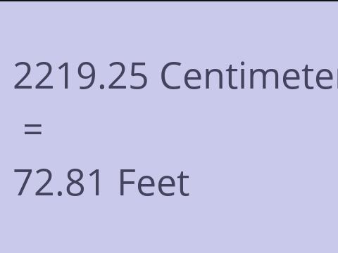 2219.25 CM TO FEET