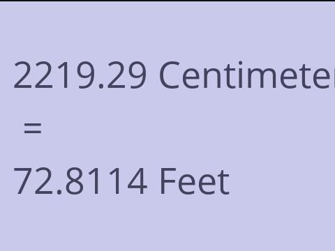 2219.29 CM TO FEET