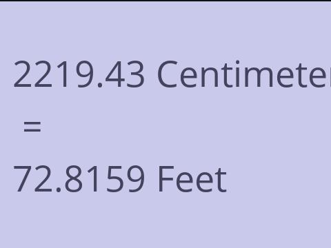 2219.43 CM TO FEET