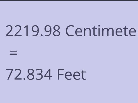 2219.98 CM TO FEET