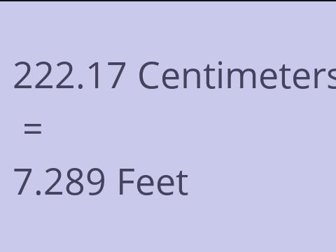 222.17 CM TO FEET