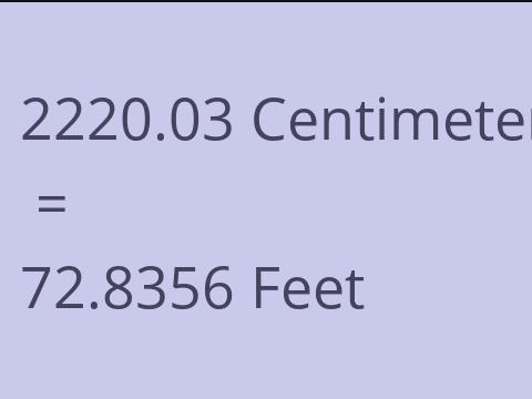 2220.03 CM TO FEET