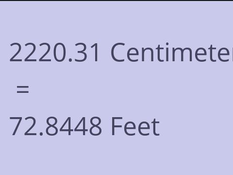 2220.31 CM TO FEET