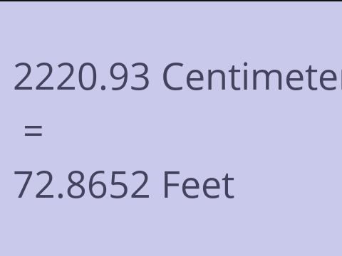2220.93 CM TO FEET