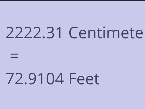 2222.31 CM TO FEET