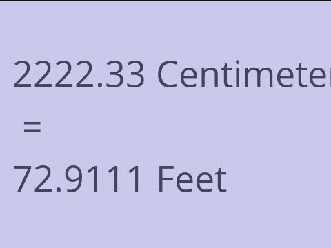 2222.33 CM TO FEET