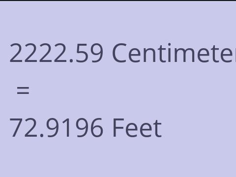 2222.59 CM TO FEET