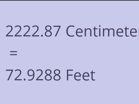 2222.87 CM TO FEET