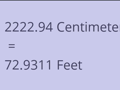 2222.94 CM TO FEET