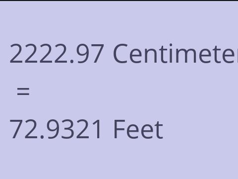 2222.97 CM TO FEET