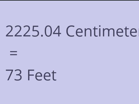 2225.04 CM TO FEET