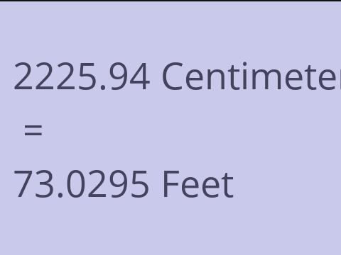 2225.94 CM TO FEET