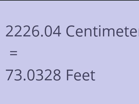 2226.04 CM TO FEET