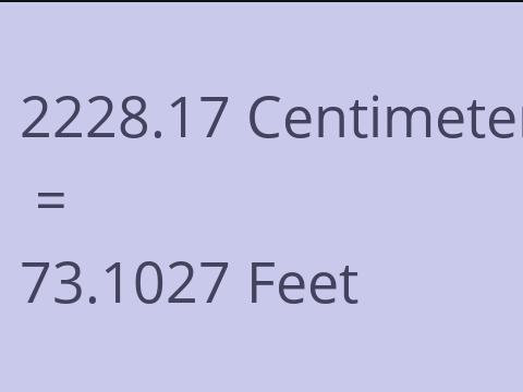 2228.17 CM TO FEET