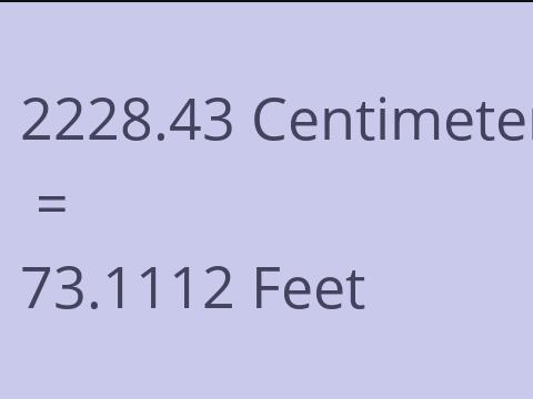 2228.43 CM TO FEET