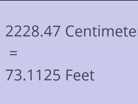 2228.47 CM TO FEET